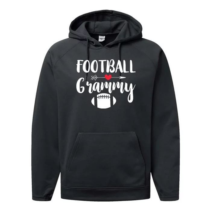 Football Grandma Sports Grandmother Grammy Gift Performance Fleece Hoodie