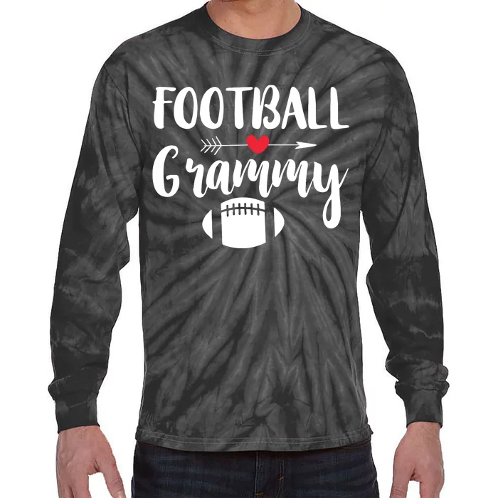 Football Grandma Sports Grandmother Grammy Gift Tie-Dye Long Sleeve Shirt