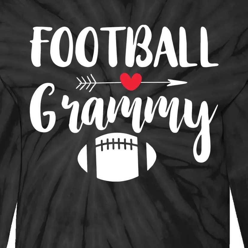 Football Grandma Sports Grandmother Grammy Gift Tie-Dye Long Sleeve Shirt