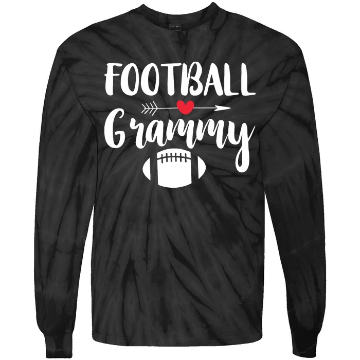 Football Grandma Sports Grandmother Grammy Gift Tie-Dye Long Sleeve Shirt