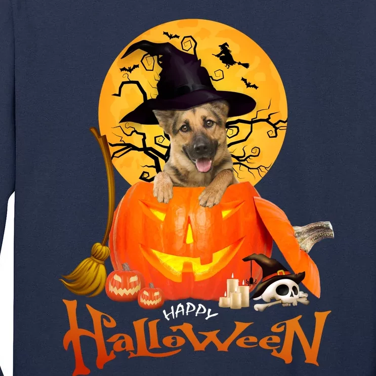 Funny German Shepherd Dog Dog Spooky Halloween Tall Long Sleeve T-Shirt