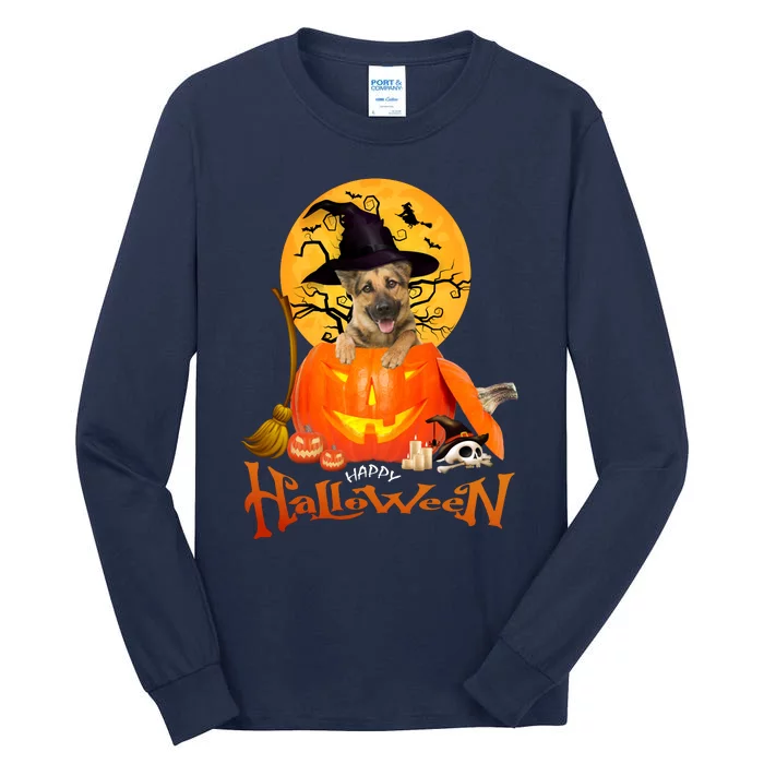 Funny German Shepherd Dog Dog Spooky Halloween Tall Long Sleeve T-Shirt