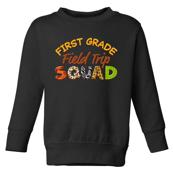 First Grade Students School Zoo Field Trip Squad Matching Toddler Sweatshirt