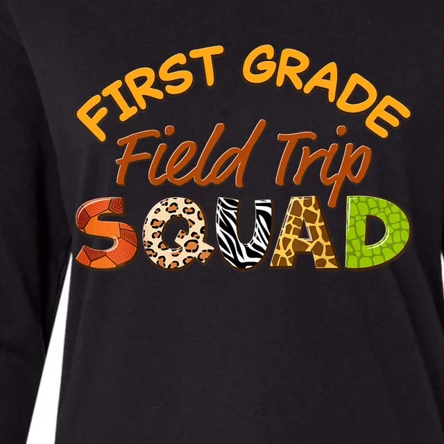 First Grade Students School Zoo Field Trip Squad Matching Womens Cotton Relaxed Long Sleeve T-Shirt