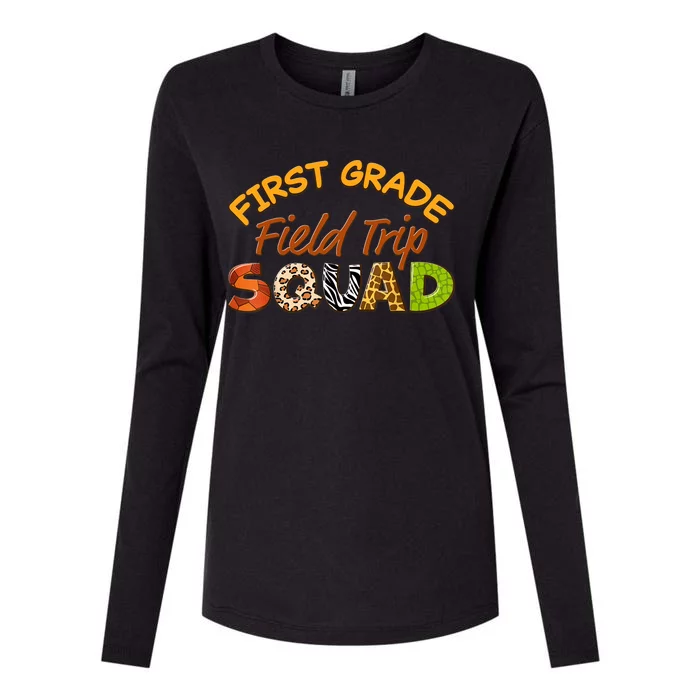 First Grade Students School Zoo Field Trip Squad Matching Womens Cotton Relaxed Long Sleeve T-Shirt