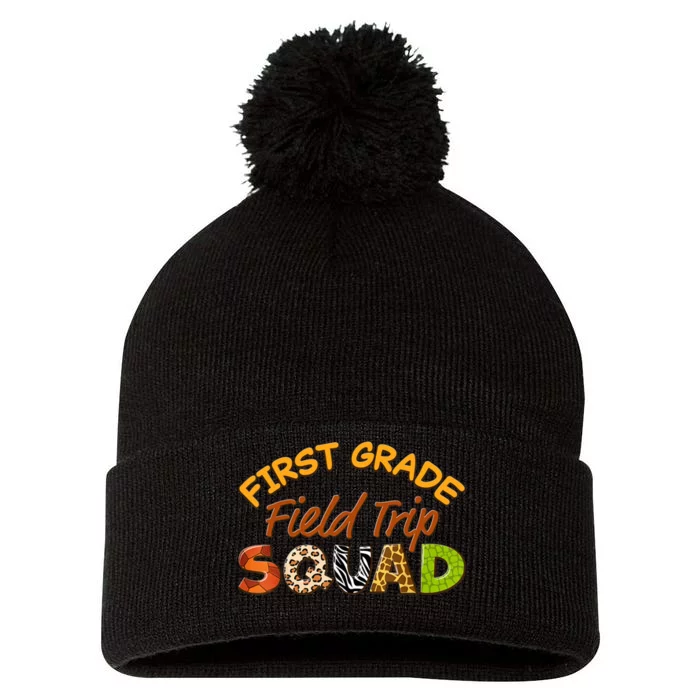 First Grade Students School Zoo Field Trip Squad Matching Pom Pom 12in Knit Beanie