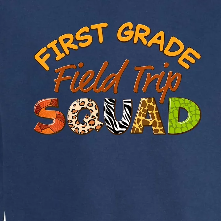 First Grade Students School Zoo Field Trip Squad Matching Garment-Dyed Sweatshirt