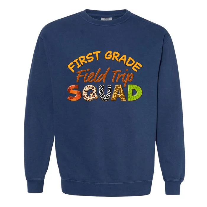 First Grade Students School Zoo Field Trip Squad Matching Garment-Dyed Sweatshirt