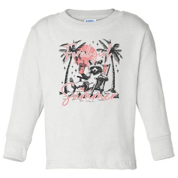 Feral Girl Summer Toddler Long Sleeve Shirt