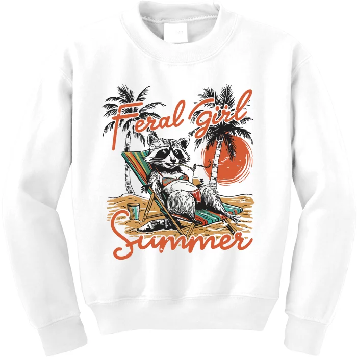 Feral Girl Summer Kids Sweatshirt