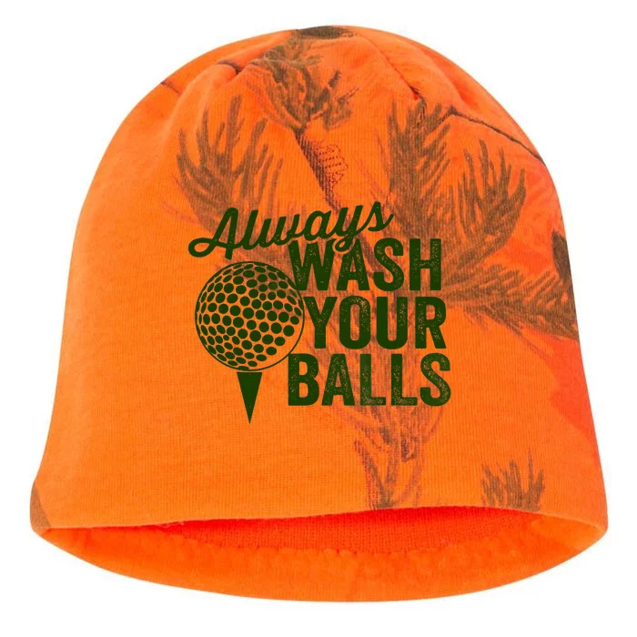 Funny Golf Shirt Always Wash Your Balls Golfing Fathers Day Kati - Camo Knit Beanie