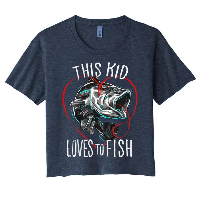 Fishing Gift This Loves To Fish Women's Crop Top Tee