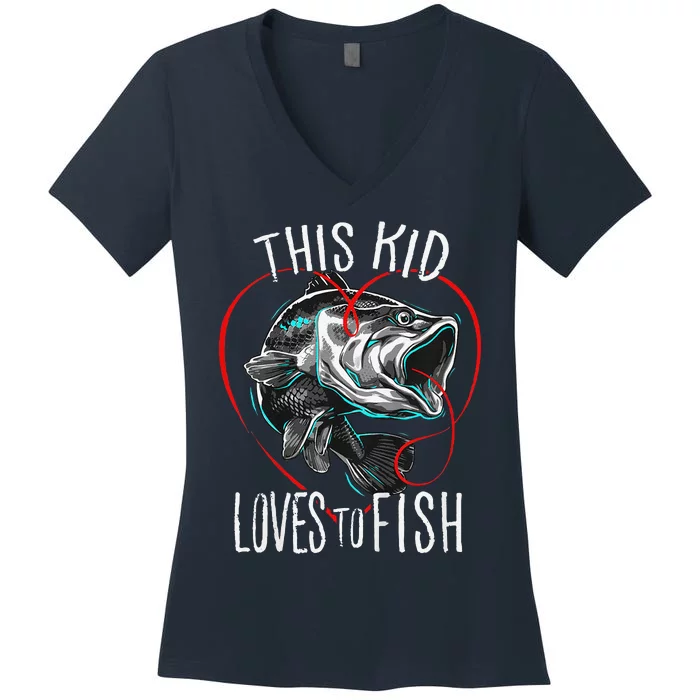 Fishing Gift This Loves To Fish Women's V-Neck T-Shirt