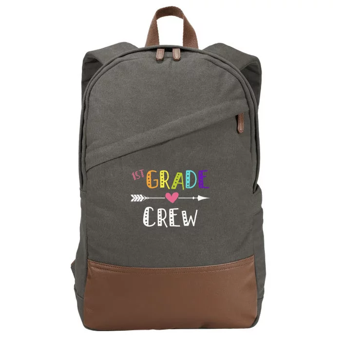 First Grade Teacher First Day School 1st Grade Crew Cotton Canvas Backpack