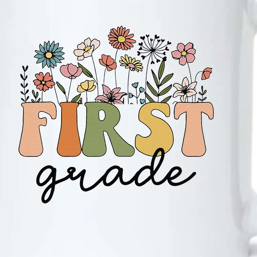 First Grade Teacher Wildflower Back To School Floral Outfits Black Color Changing Mug