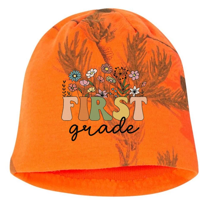 First Grade Teacher Wildflower Back To School Floral Outfits Kati - Camo Knit Beanie