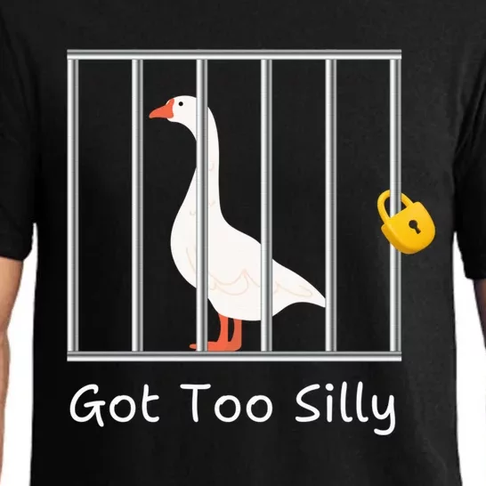 Funny Got Too Silly M.E.N.S Women Silly Goose In Prison Case Pajama Set