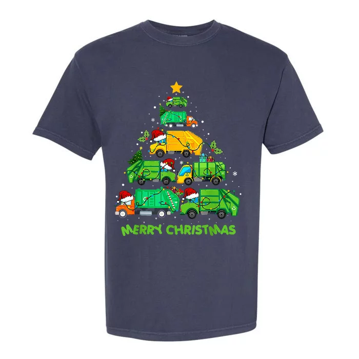 Funny Garbage Truck Christmas Tree Ornament Decor Garment-Dyed Heavyweight T-Shirt