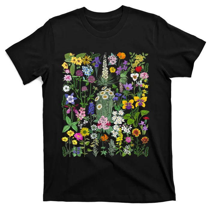 Flower Graphic Tees For Women Wildflower Floral Gardening T-Shirt