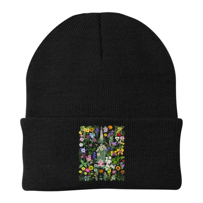 Flower Graphic Tees For Women Wildflower Floral Gardening Knit Cap Winter Beanie