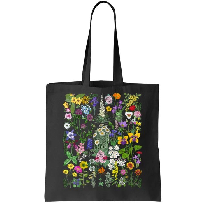 Flower Graphic Tees For Women Wildflower Floral Gardening Tote Bag