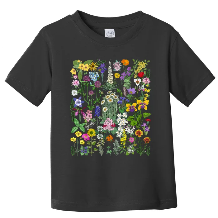 Flower Graphic Tees For Women Wildflower Floral Gardening Toddler T-Shirt