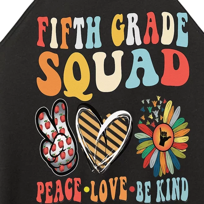 Fifth Grade Teacher Squad Be Kind Groovy 70s Back To School Women’s Perfect Tri Rocker Tank