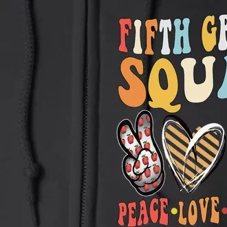 Fifth Grade Teacher Squad Be Kind Groovy 70s Back To School Full Zip Hoodie