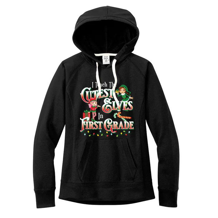 First Grade Teacher Christmas Gift Women's Fleece Hoodie