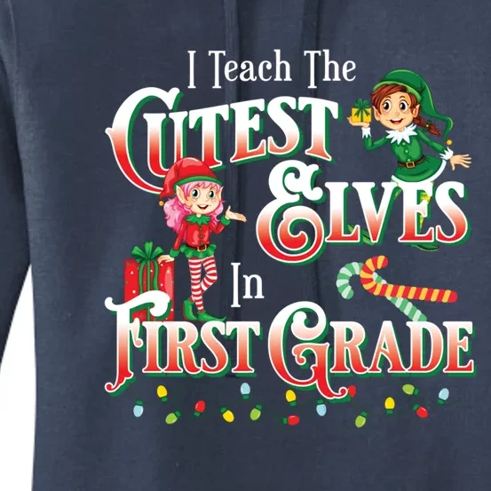 First Grade Teacher Christmas Gift Women's Pullover Hoodie