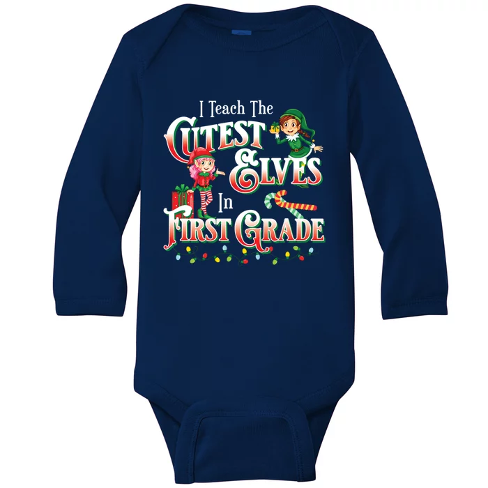 First Grade Teacher Christmas Gift Baby Long Sleeve Bodysuit