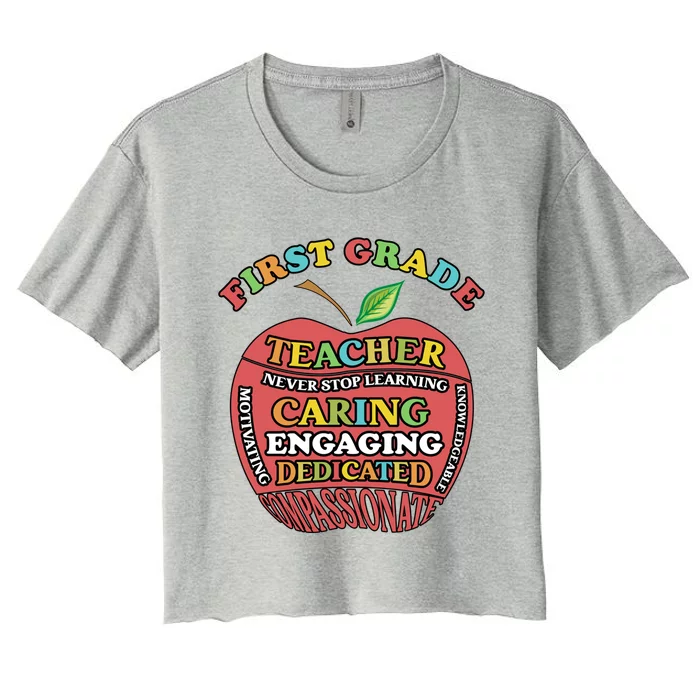 First Grade Teacher Life 1St Grade Teacher Gift Women's Crop Top Tee