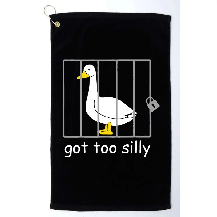 Funny Got Too Silly Women Silly Goose Platinum Collection Golf Towel