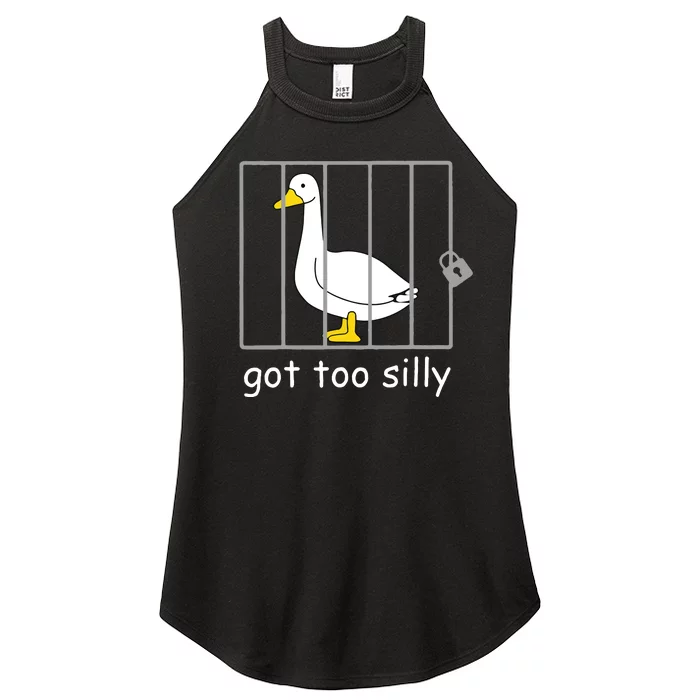 Funny Got Too Silly Women Silly Goose Women’s Perfect Tri Rocker Tank