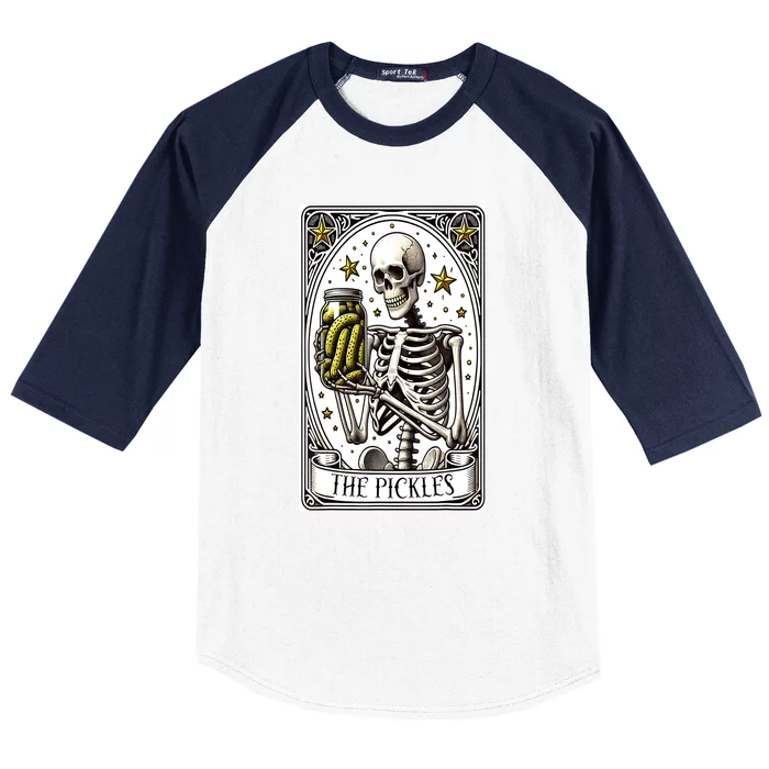 Funny Gardener The Pickle Skeleton Cucumber Gift Baseball Sleeve Shirt