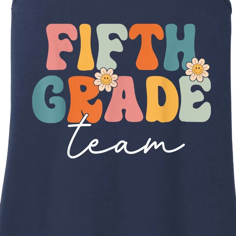 Fifth Grade Team Retro Groovy Back To School 5th Grade Ladies Essential Tank