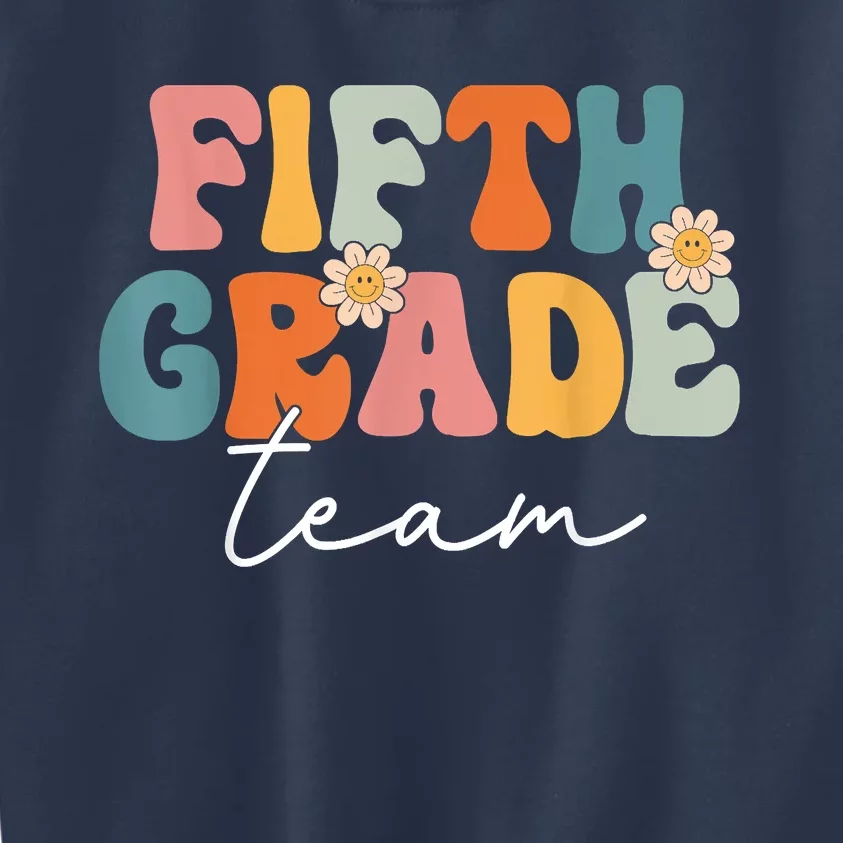 Fifth Grade Team Retro Groovy Back To School 5th Grade Kids Sweatshirt