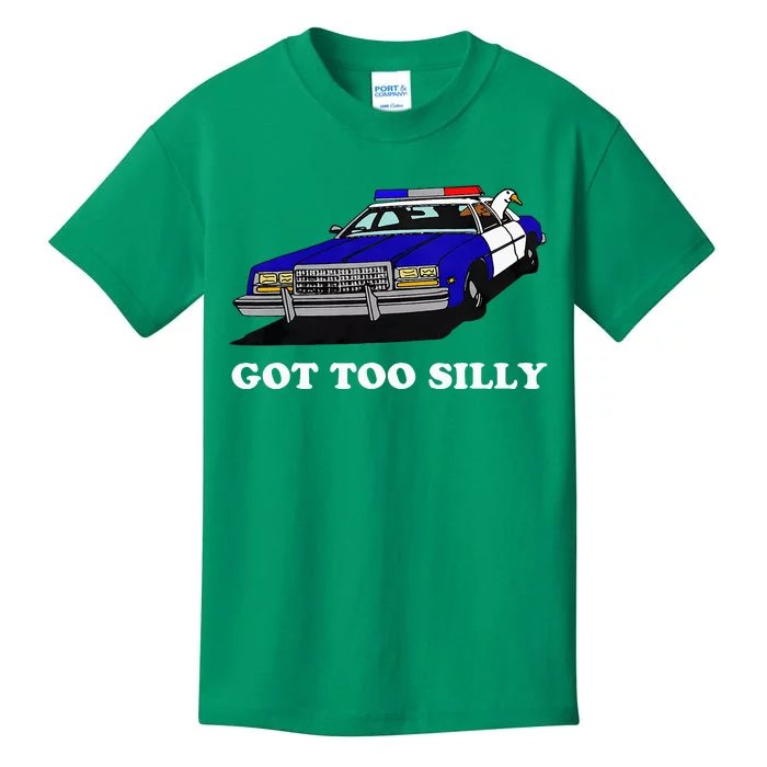 Funny Got Too Silly Goose Kids T-Shirt