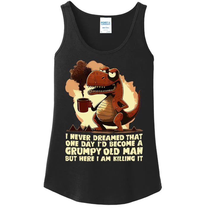 Funny Grumpy Tyranno Grumpy Old Man Ladies Essential Tank