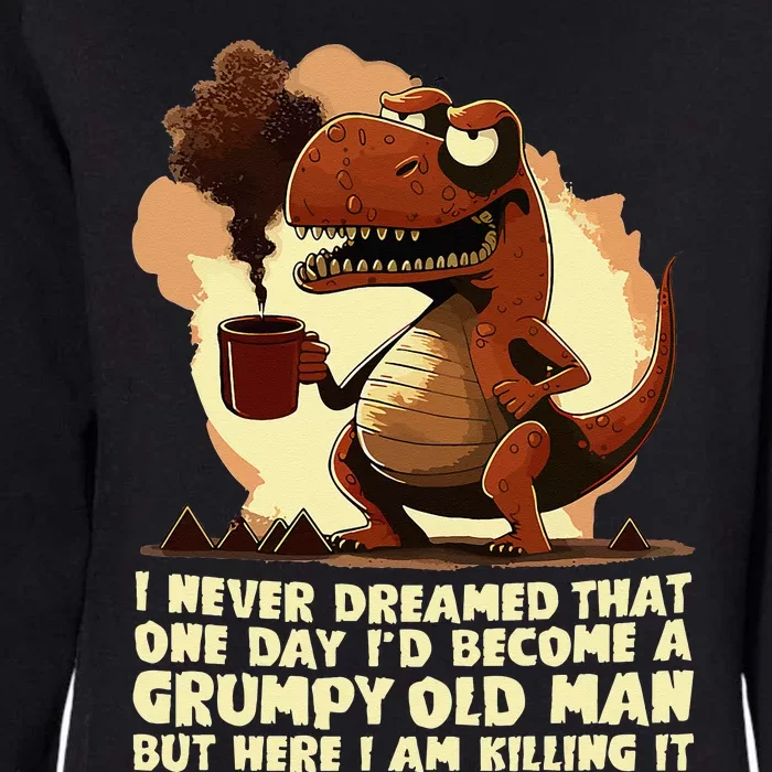 Funny Grumpy Tyranno Grumpy Old Man Womens California Wash Sweatshirt