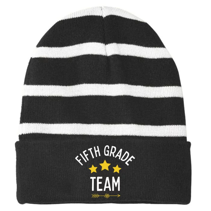 Fifth Grade Team Star Striped Beanie with Solid Band