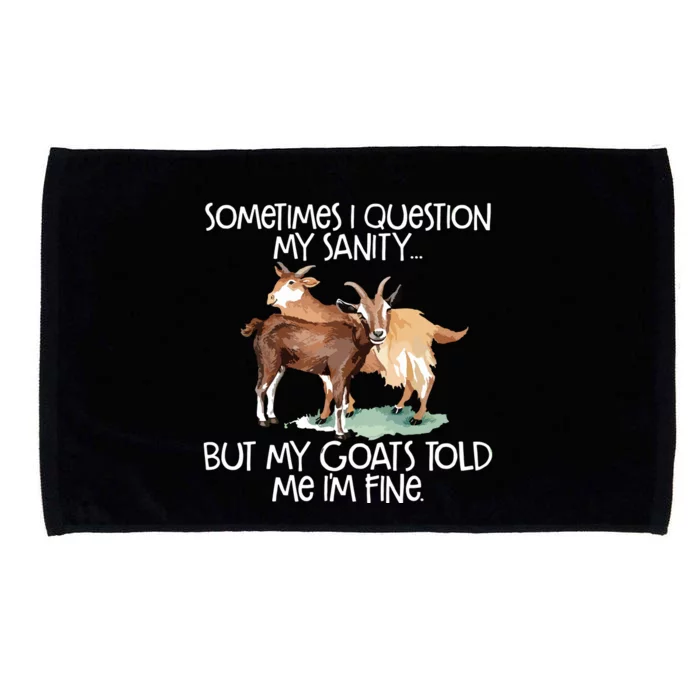 Funny Goat Tee For Crazy People Who Speak With Goats Microfiber Hand Towel