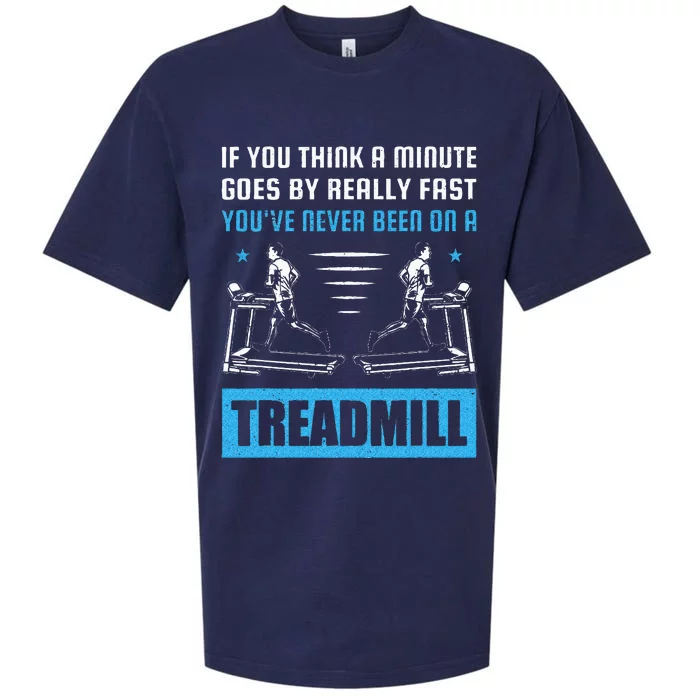 Funny Gym Treadmill Saying Gift Humorous Treadmill Lover Gif Sueded Cloud Jersey T-Shirt