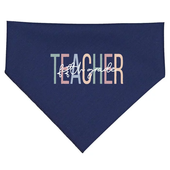 Fifth Grade Teacher Boho 5th Grade Teacher USA-Made Doggie Bandana