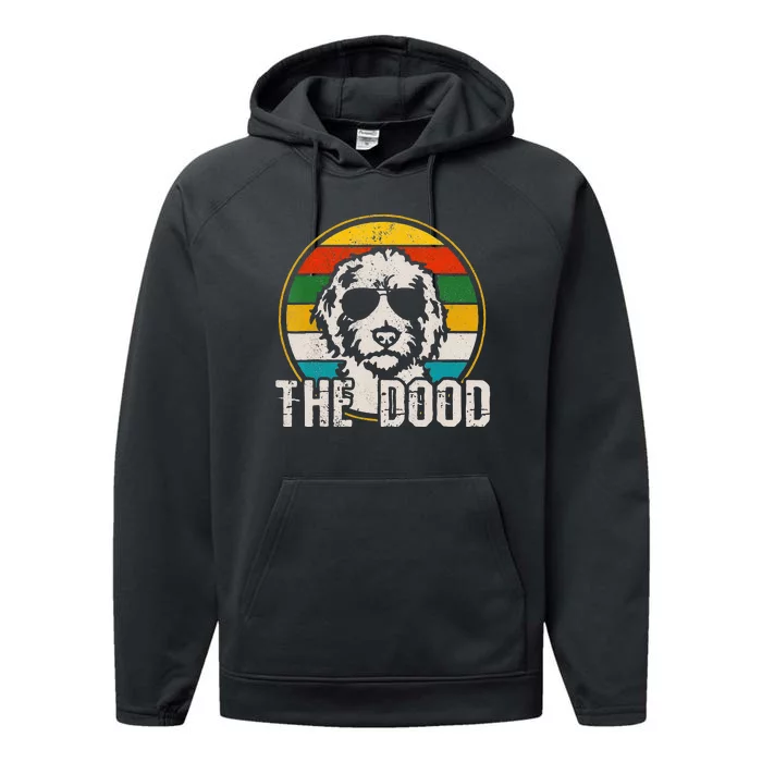 Funny Goldendoodle The Dood Vintage Dog Performance Fleece Hoodie