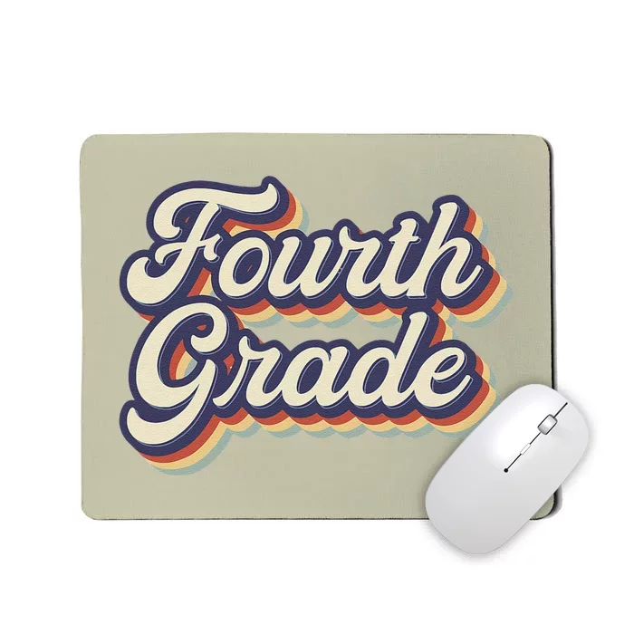 Fourth Grade Teacher Retro Vintage 4th Grade Teacher Team Mousepad