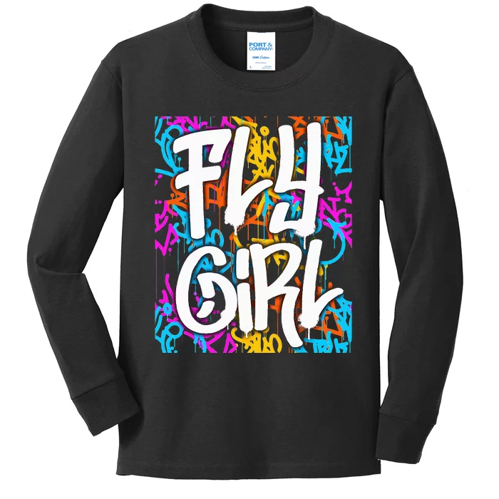 Fly Girl tie dye Kids Long Sleeve Shirt