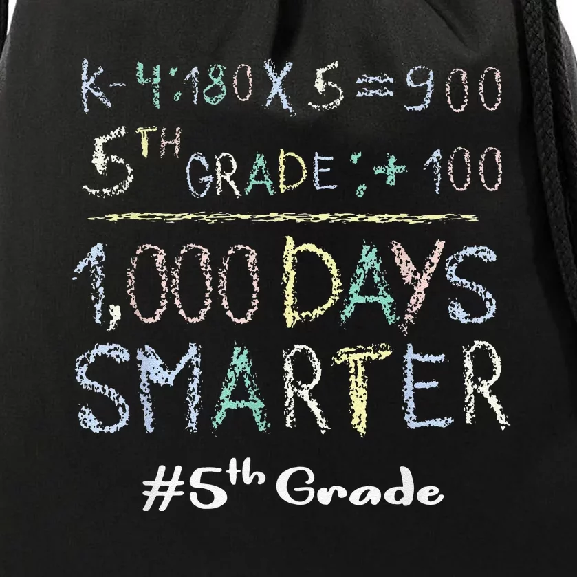 Fifth Grade Teacher 1000 Days Smarter 100 Days Of School Drawstring Bag