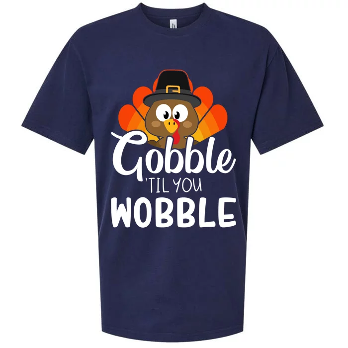 Funny Gobble Til You Wobble For Thanksgiving Dinner Gift Sueded Cloud Jersey T-Shirt