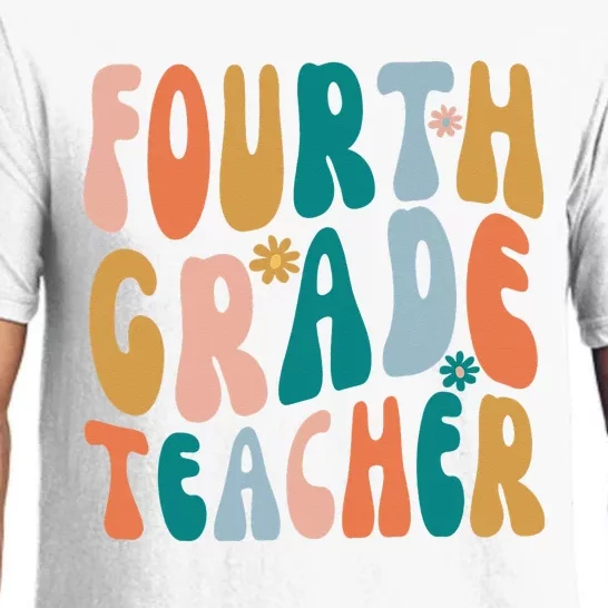 Fourth Grade Teacher Retro Groovy Design 4th Grade Teaching Pajama Set